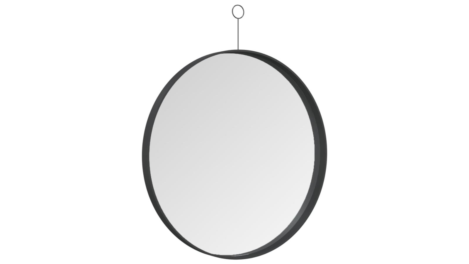 vidaXL Black 50cm Hanging Mirror with Hook