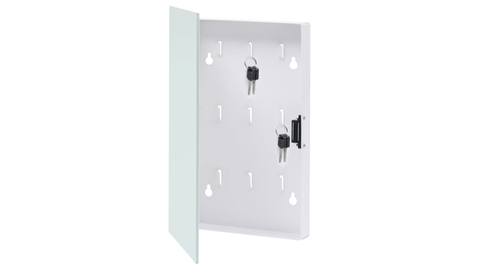 vidaXL 30 x 20 x 5.5cm Key Box with Magnetic Board - White