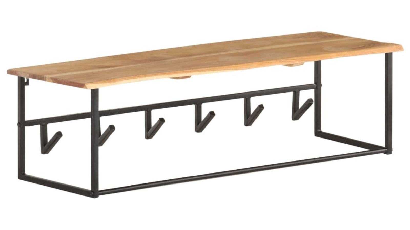 vidaXL Solid Acacia Wood Coat Rack with Live Edge - 100 x 34 x 38cm