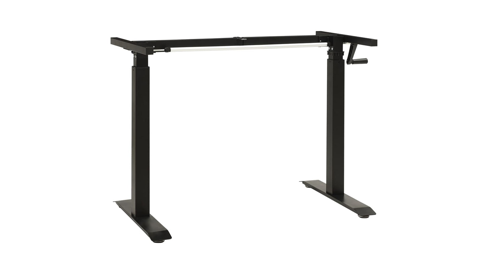 vidaXL Black Manual Hand Crank Adjustable Height Standing Desk Frame