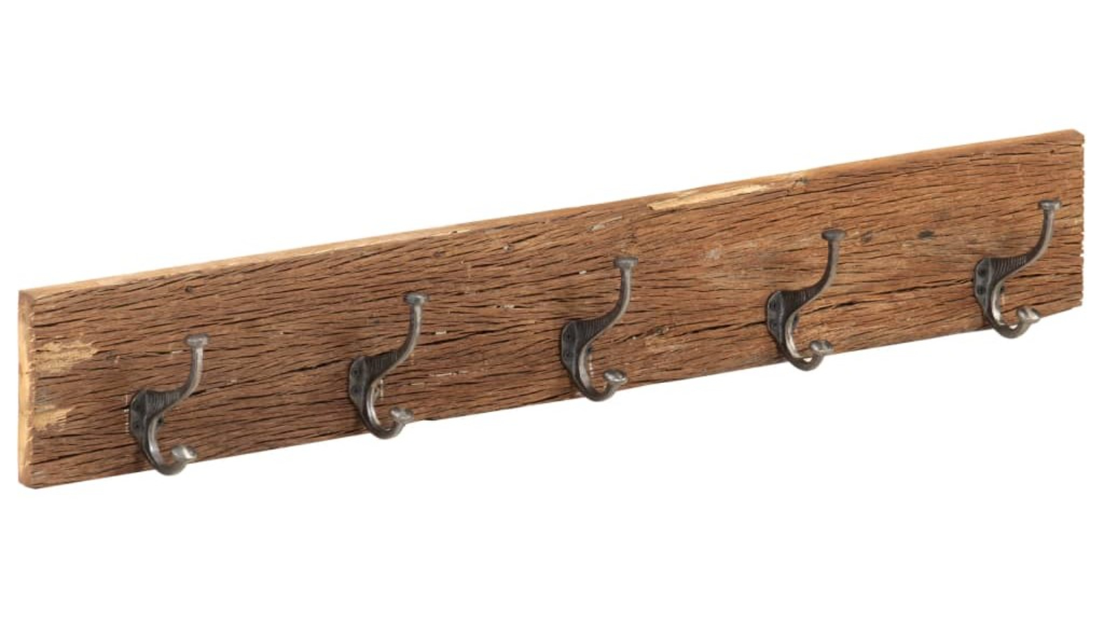 vidaXL Solid Reclaimed Wood Hall Hanger with 5 Hooks - 100 x 2.5 x 15cm