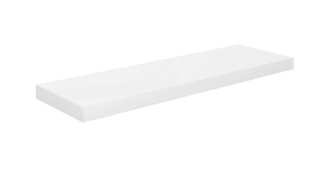 vidaXL Floating Wall Shelf High Gloss White 80 x 23.5 x 3.8cm MDF