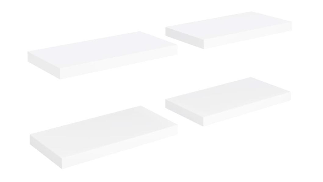 vidaXL 4 Piece White MDF 50 x 23 x 3.8cm Floating Wall Shelves