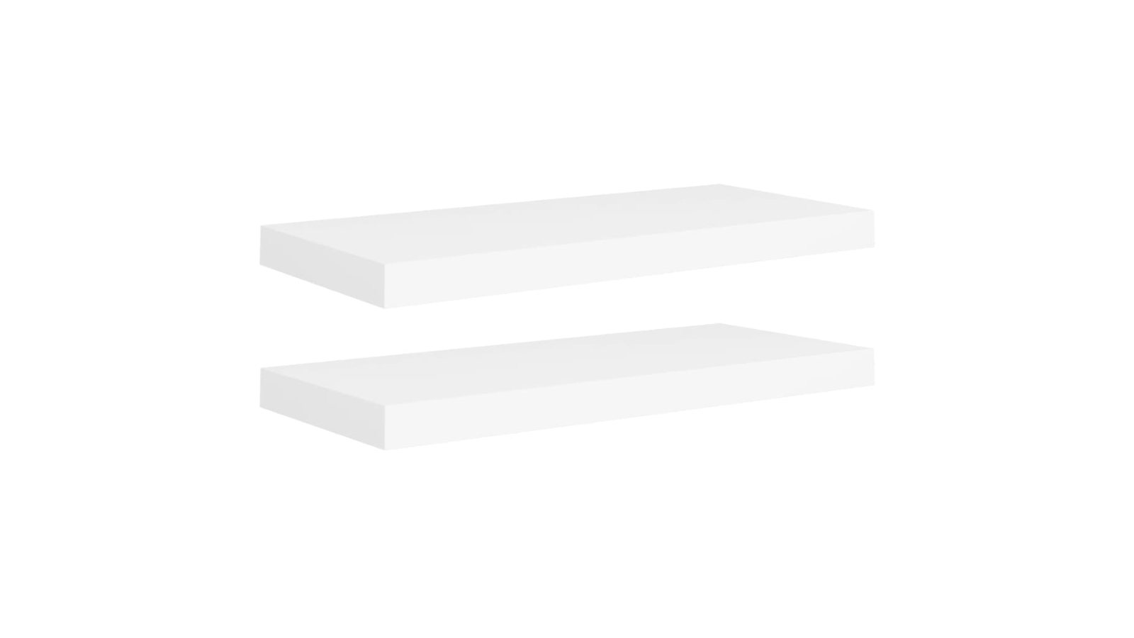 vidaXL 2 Piece White MDF 60 x 23.5 x 3.8cm Floating Wall Shelves