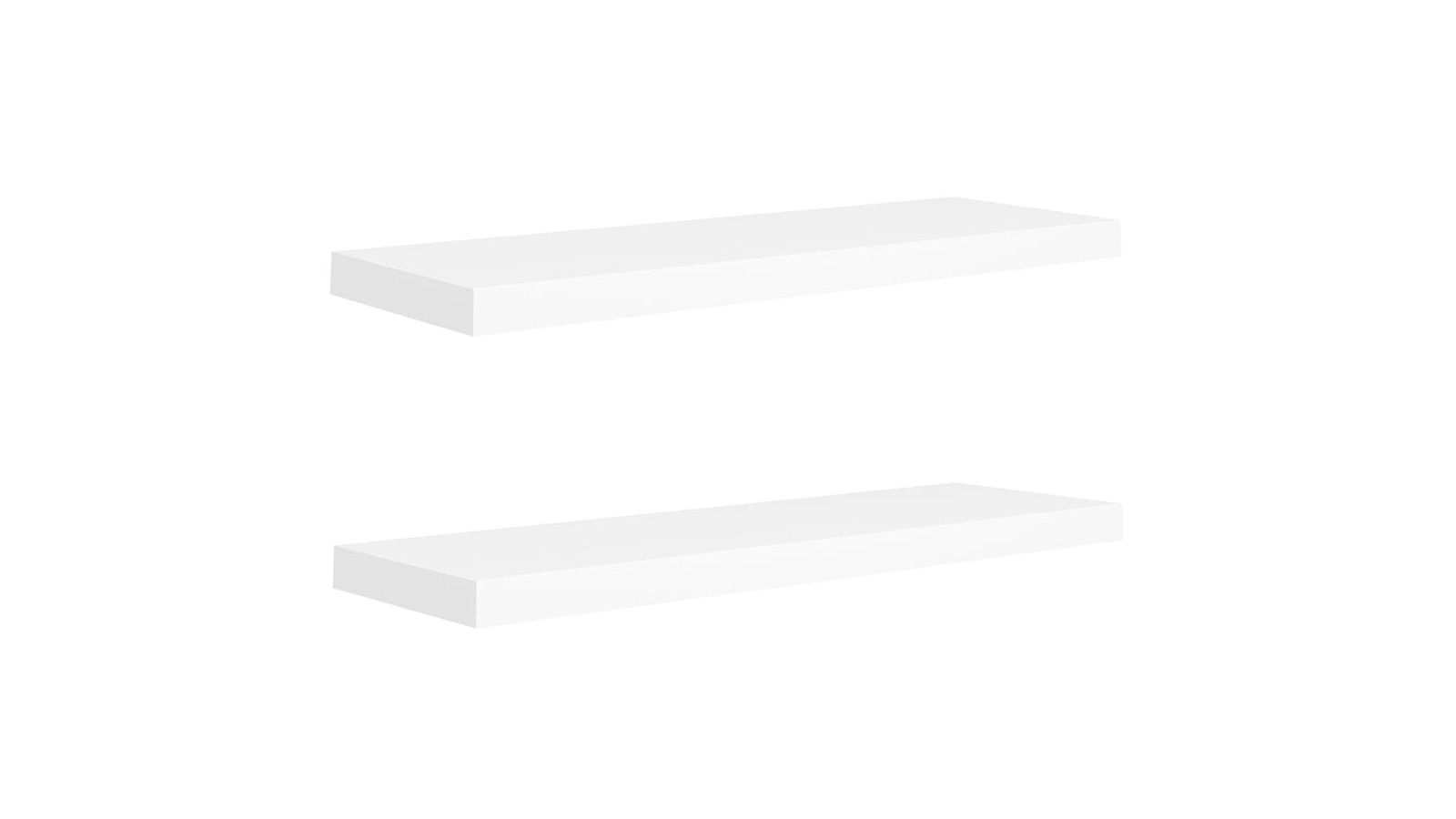 vidaXL 2 Piece White MDF 80 x 23.5 x 3.8cm Floating Wall Shelves