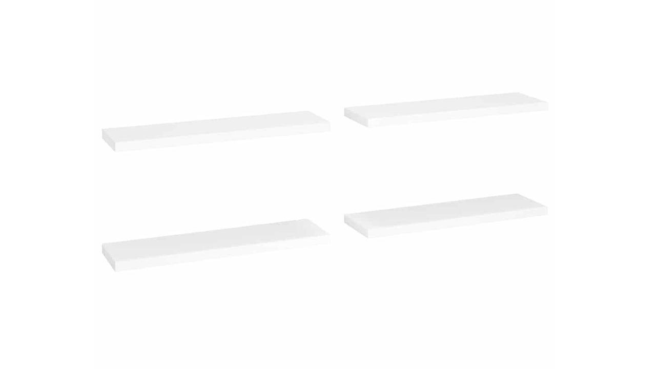vidaXL 4 Piece White MDF 90 x 23.5 x 3.8cm Floating Wall Shelve