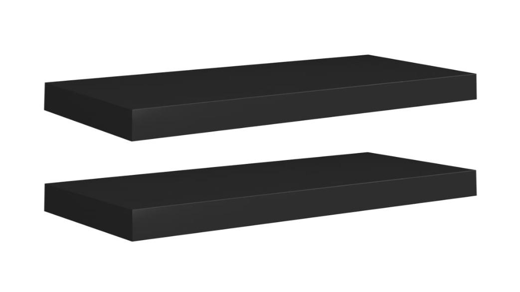 vidaXL 2 Piece Black MDF 60 x 23.5 x 3.8cm Floating Wall Shelves