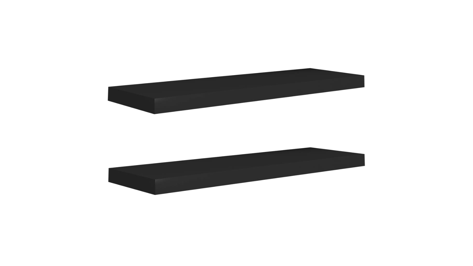 vidaXL 2 Piece Black MDF 80 x 23.5 x 3.8cm Floating Wall Shelves