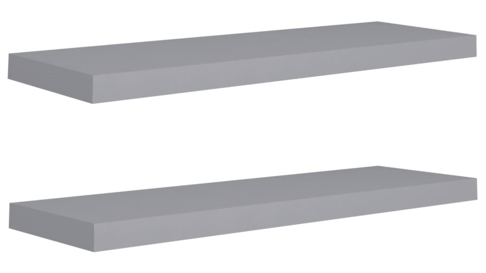 vidaXL 2 Piece Grey 80 x 23.5 x 3.8cm MDF Floating Wall Shelve