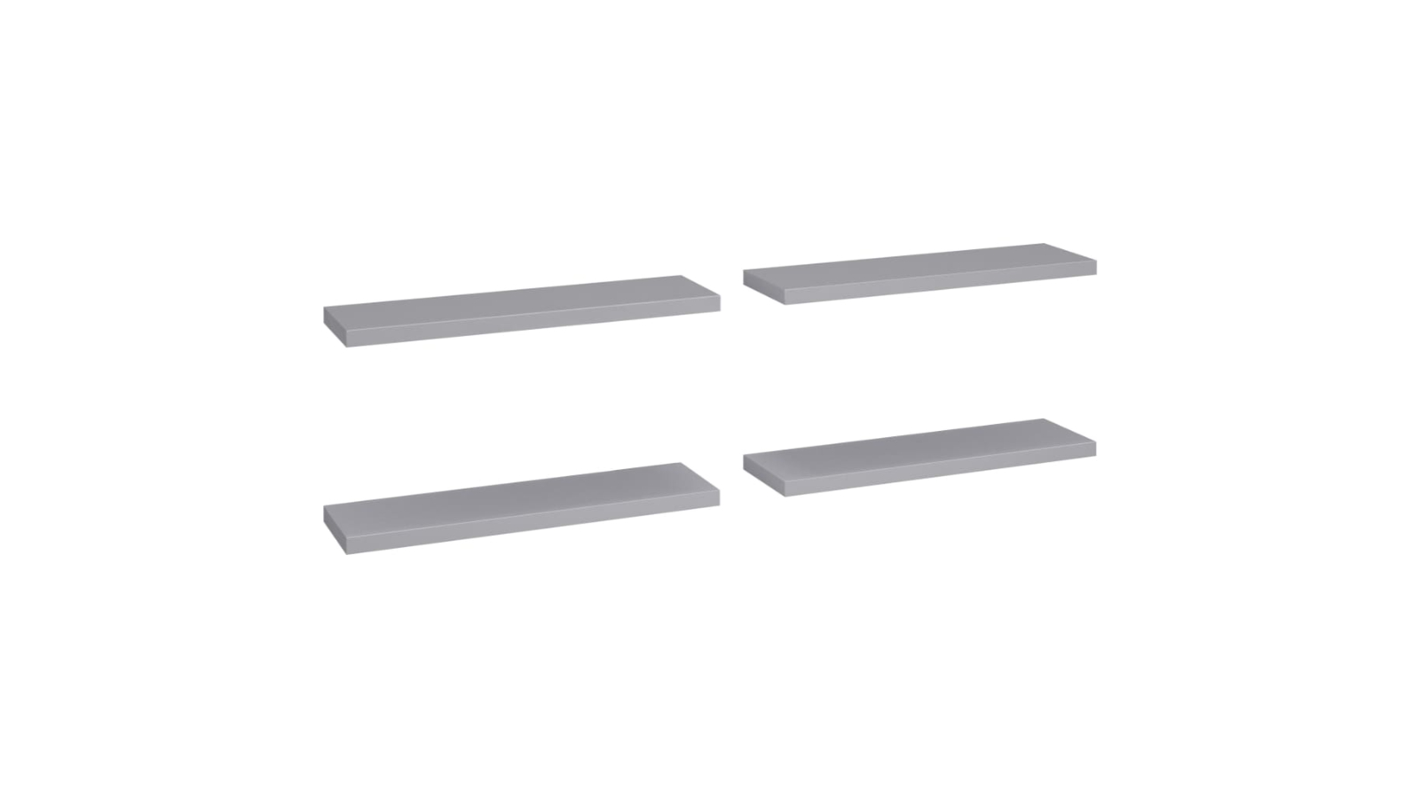 vidaXL 4 Piece Grey MDF Floating 90 x 23.5 x 3.8cm Wall Shelves