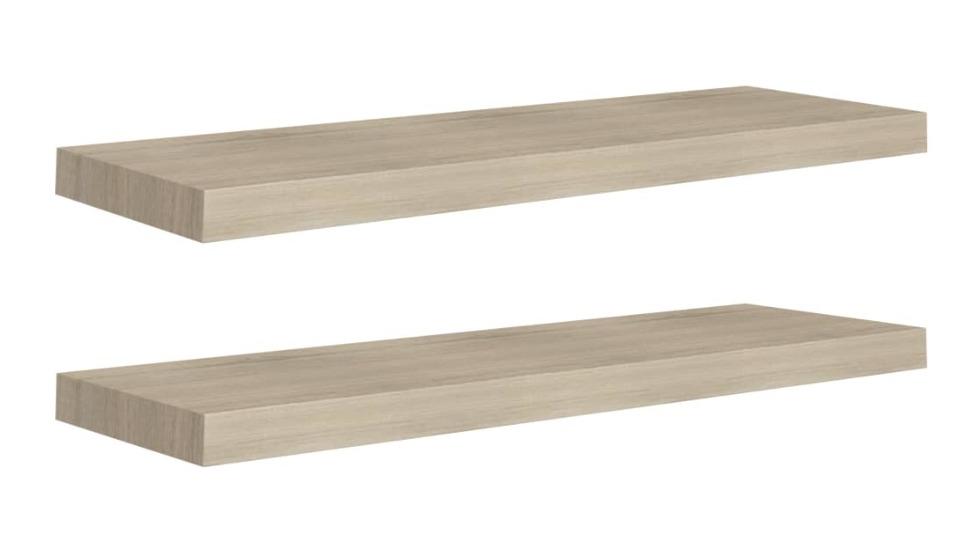 vidaXL 2 Piece Oak MDF 80 x 23.5 x 3.8cm Floating Wall Shelves