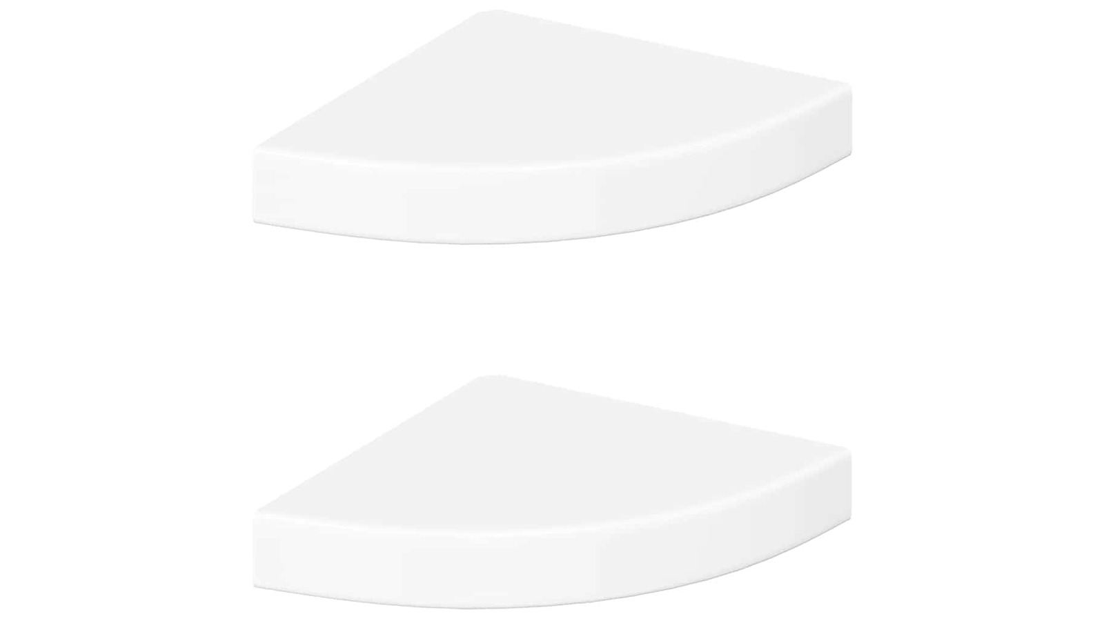 vidaXL 2 Piece High Gloss White MDF 25 x 25 x 3.8cm Floating Corner Shelf