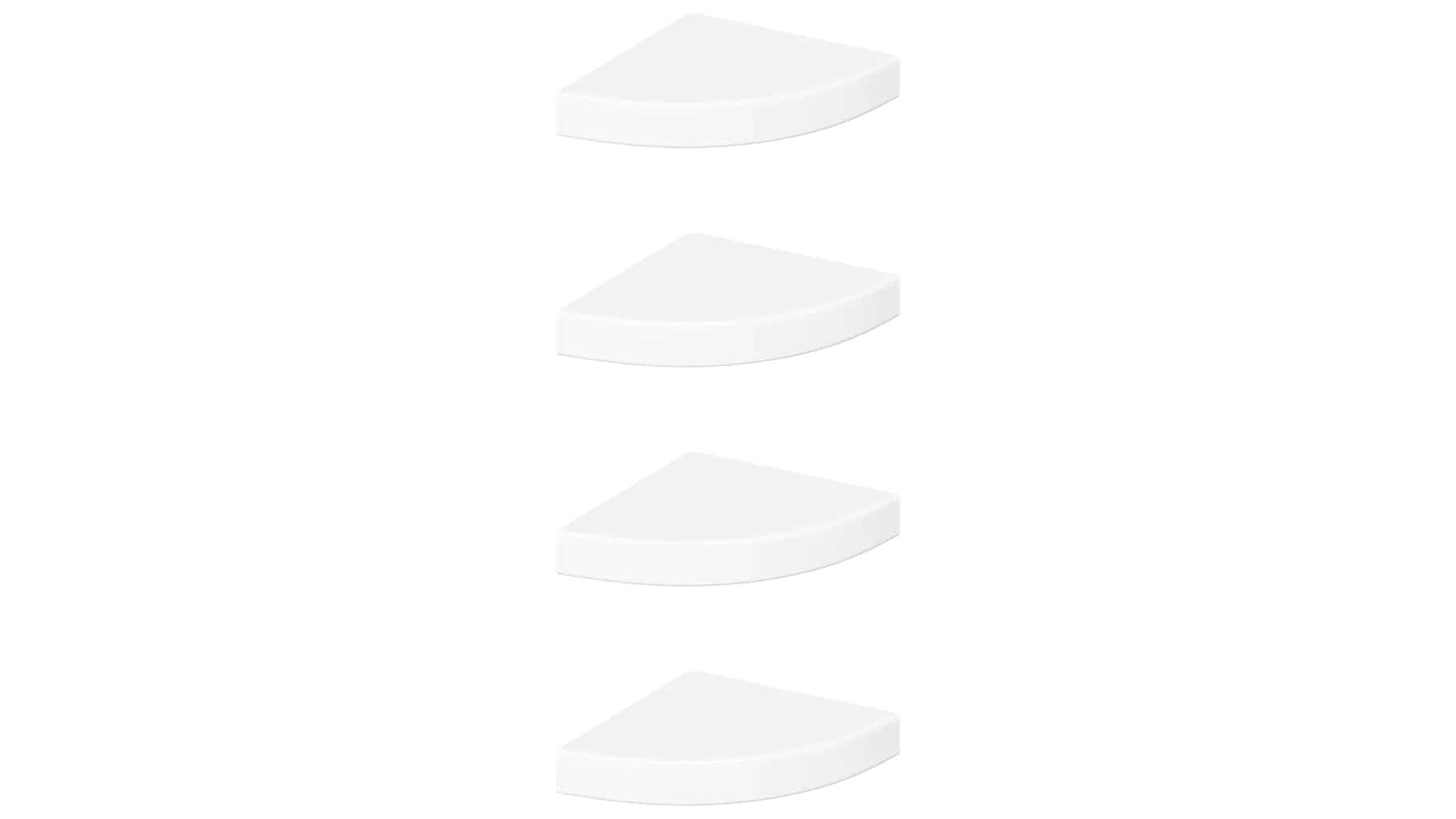 vidaXL 4 Piece High Gloss White MDF 25 x 25 x 3.8cm Floating Corner Shelf