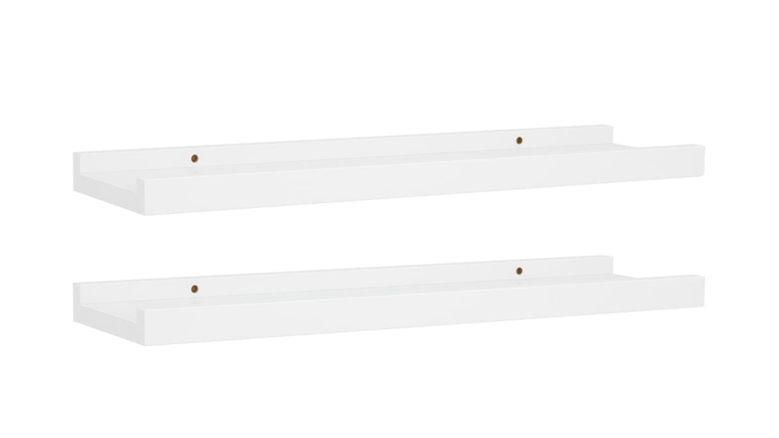 vidaXL 2 Piece White MDF Picture Frame Ledge Shelve - 40 x 9 x 3cm