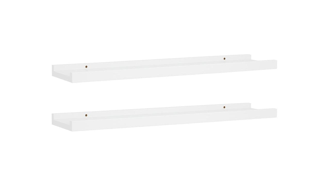 vidaXL 2 Piece White MDF 60 x 9 x 3cm Picture Frame Ledge Shelve