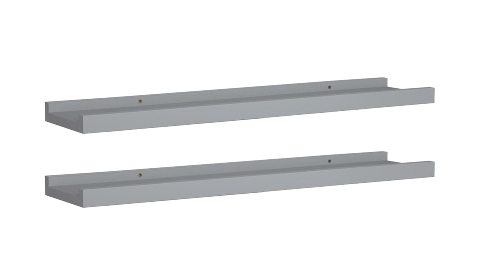 vidaXL 2 Piece Grey MDF Picture Frame Ledge Shelve - 60 x 9 x 3cm