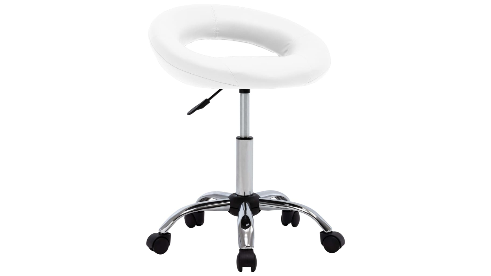 vidaXL Faux Leather Rolling Work Chair - White