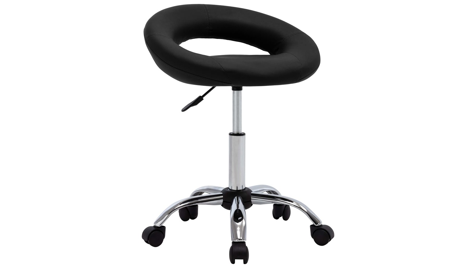 vidaXL Black Faux Leather Rolling Work Chair