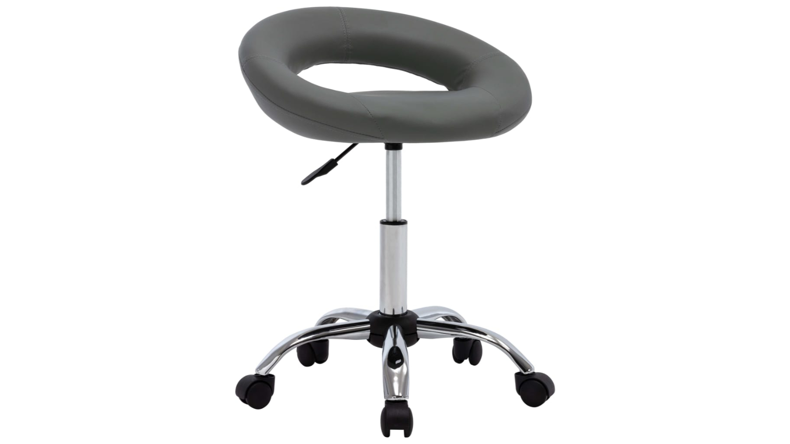 vidaXL Faux Leather Rolling Work Chair - Grey