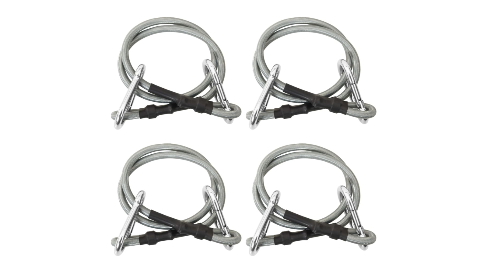 vidaXL Rubber Carabiner 4 Pieces Ropes