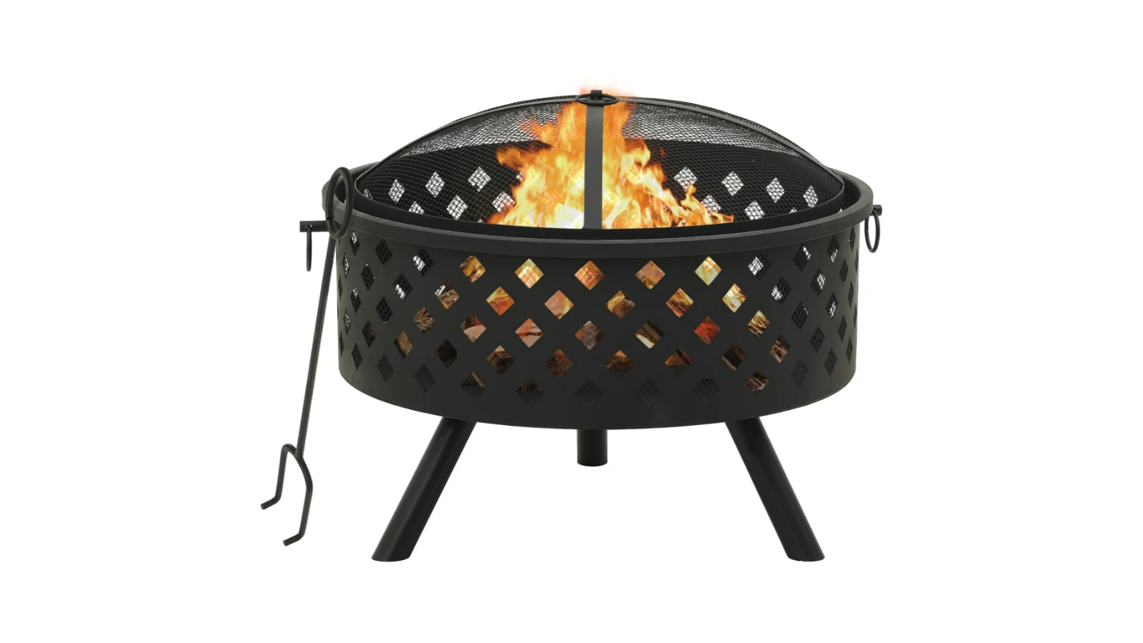 vidaXL Steel XXL Fire Pit with Poker - 68 cm