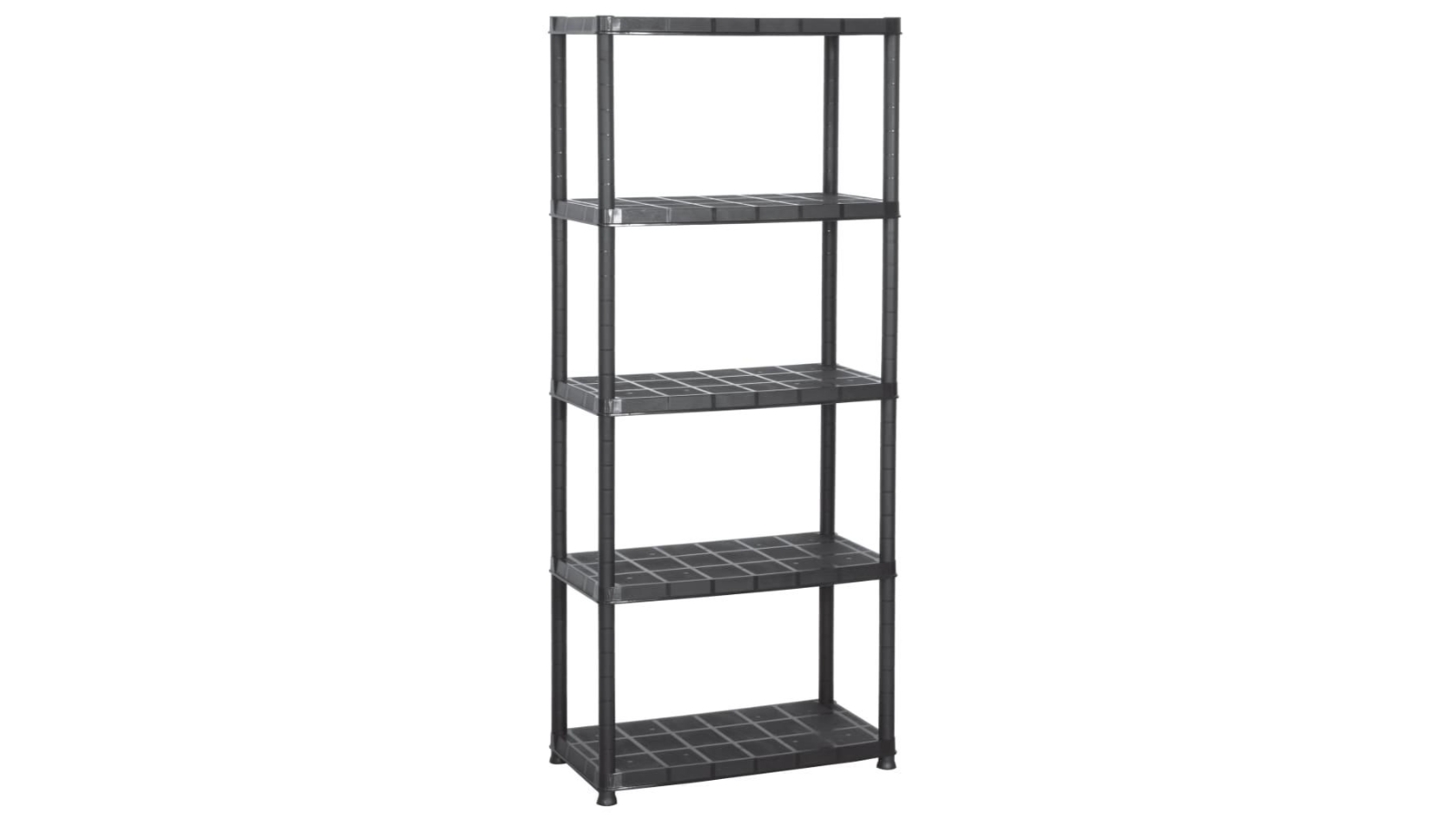 vidaXL 5-Tier Black Plastic Storage Shelf - 71 x 38 x 170cm 