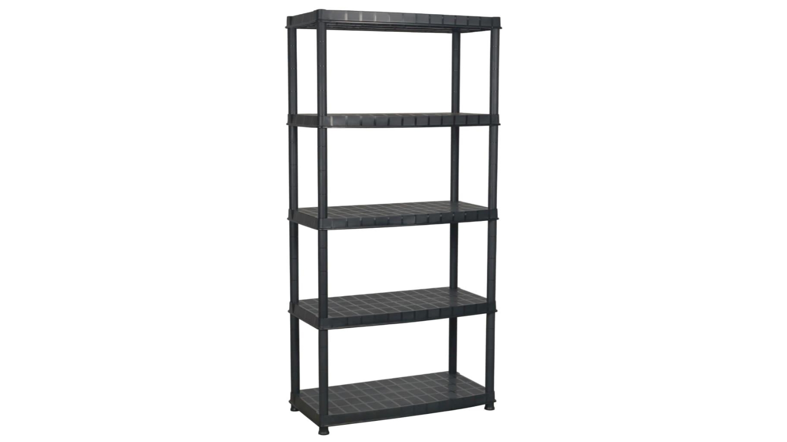 vidaXL 5-Tier Black Plastic Storage Shelf - 91.5 x 45.7 x 185cm 