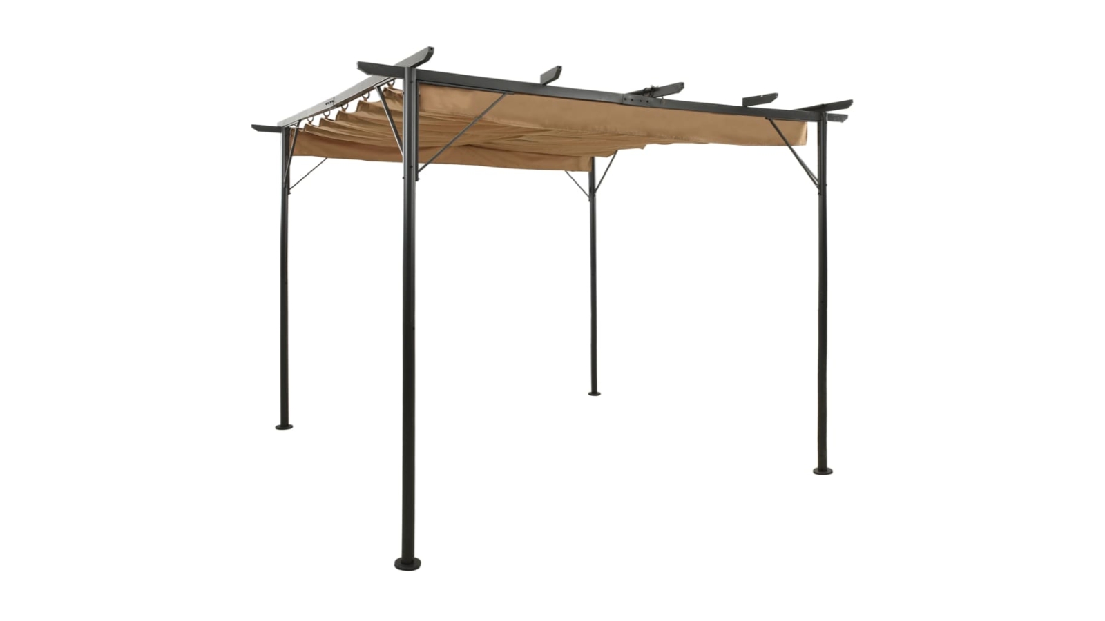 vidaXL 3 x 3 Metre Steel 180 SQM Pergola with Retractable Roof - Taupe