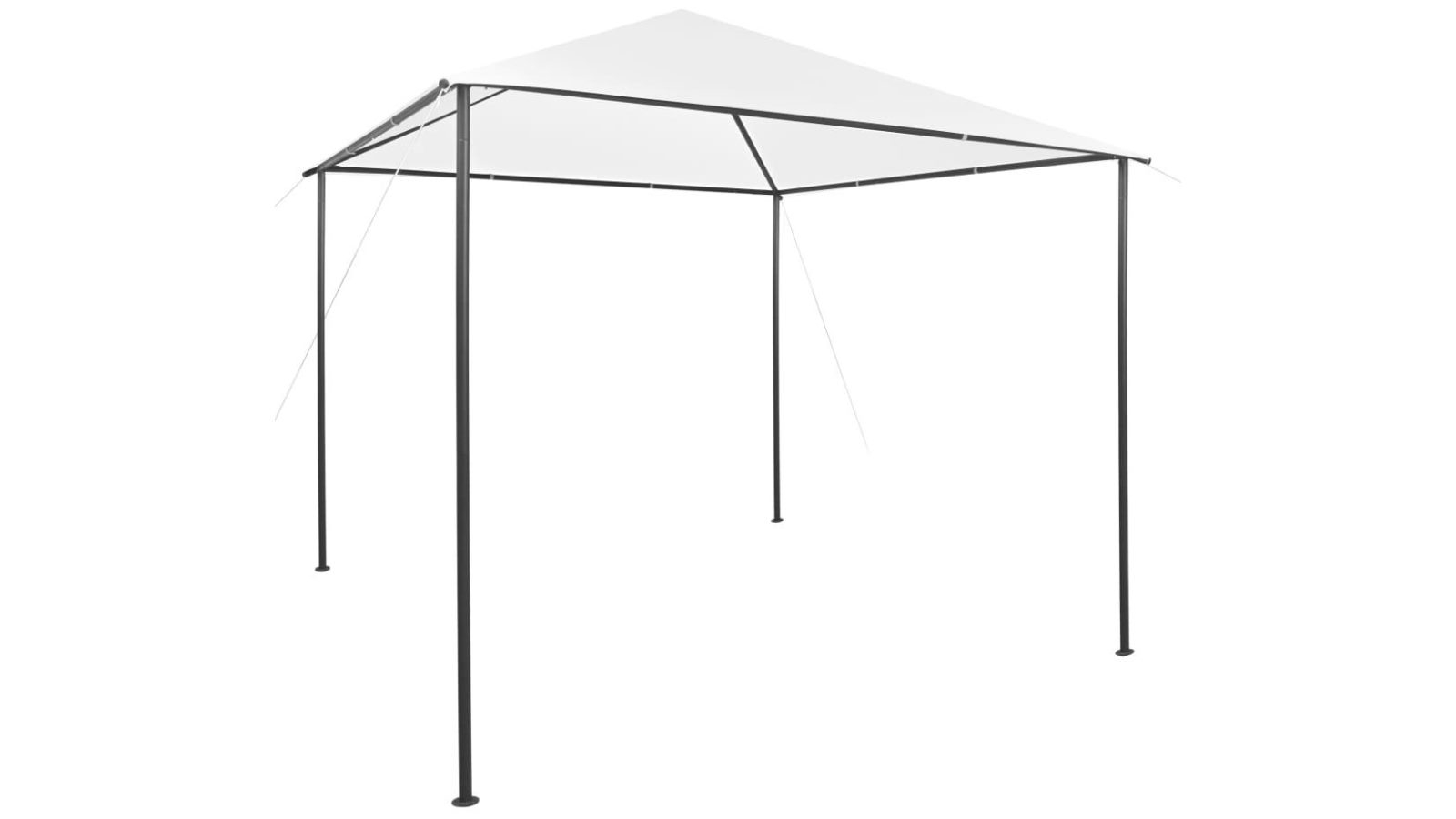 vidaXL White Gazebo - 3x3x2.9m