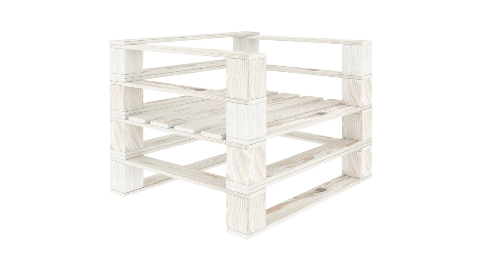 vidaXL Wood Armchair Garden Pallet - White