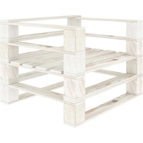vidaXL Wood Armchair Garden Pallet - White