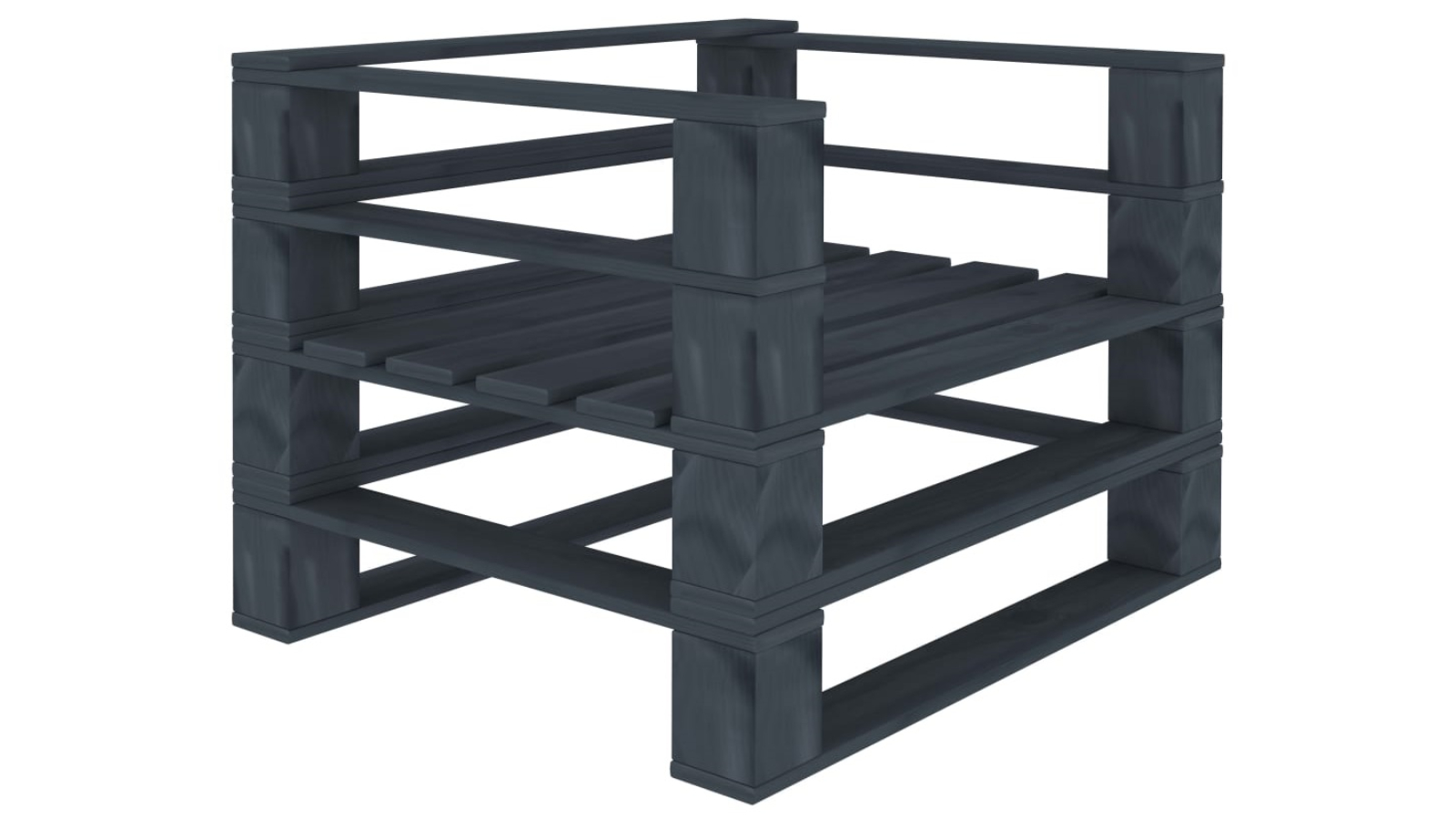 vidaXL Grey Wood Garden Pallet Armchair