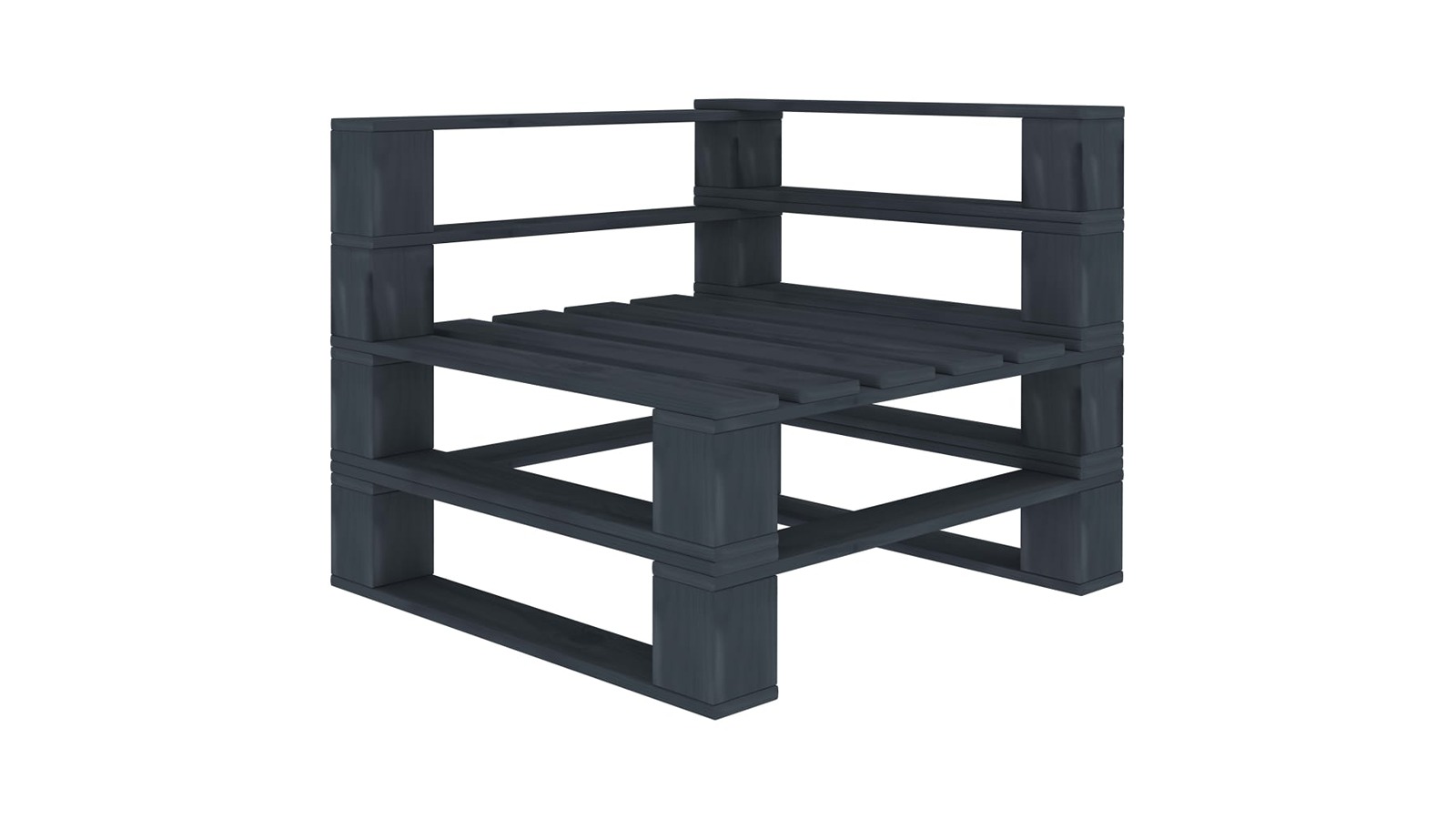 vidaXL Grey Wood Garden Pallet Corner Sofa