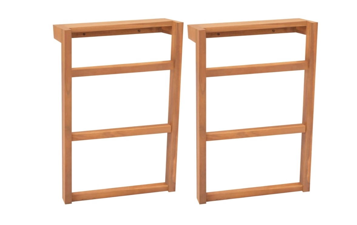 vidaXL 2 Piece Solid Teak Wood Towel Racks Harvey Norman