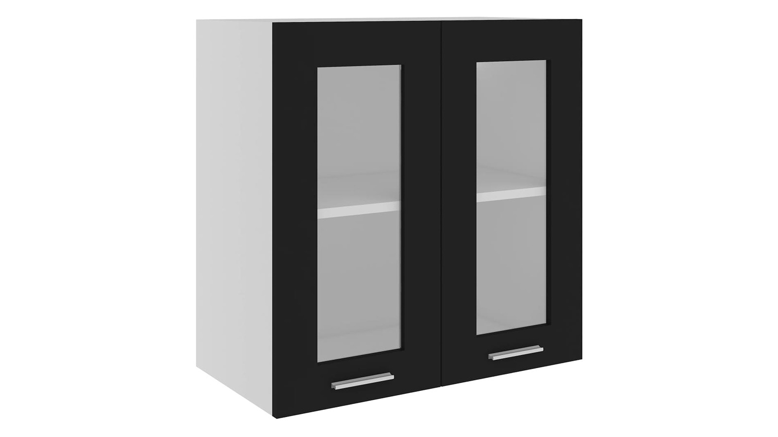 vidaXL Black Engineered Wood 60 x 31 x 60cm Lyon Hanging Glass Cabinet