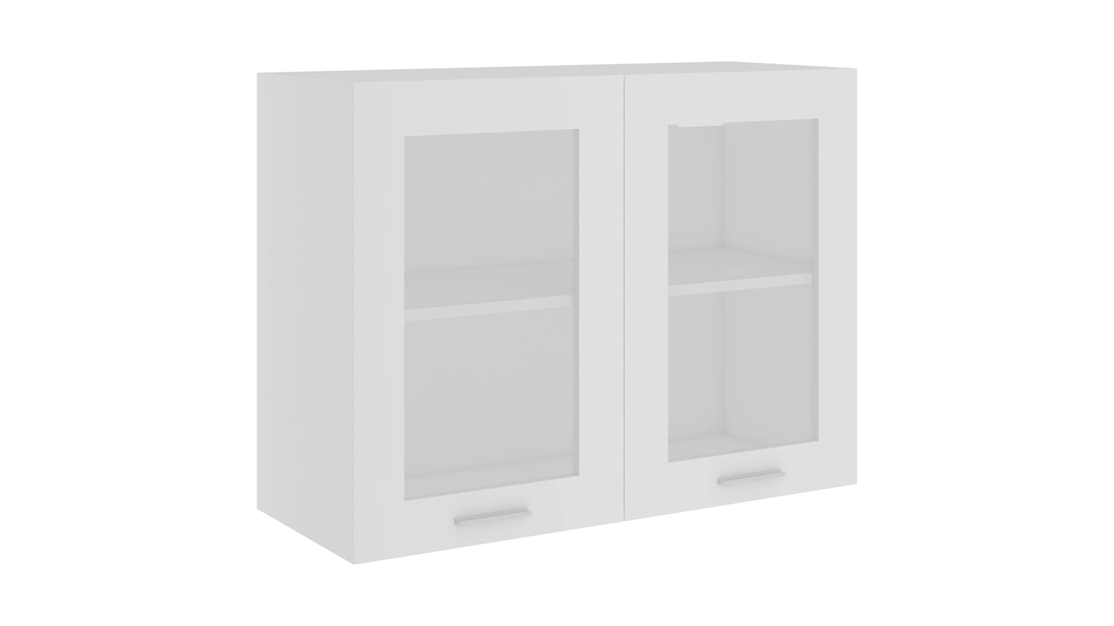 vidaXL White Engineered Wood 80 x 31 x 60cm Lyon Hanging Glass Cabinet