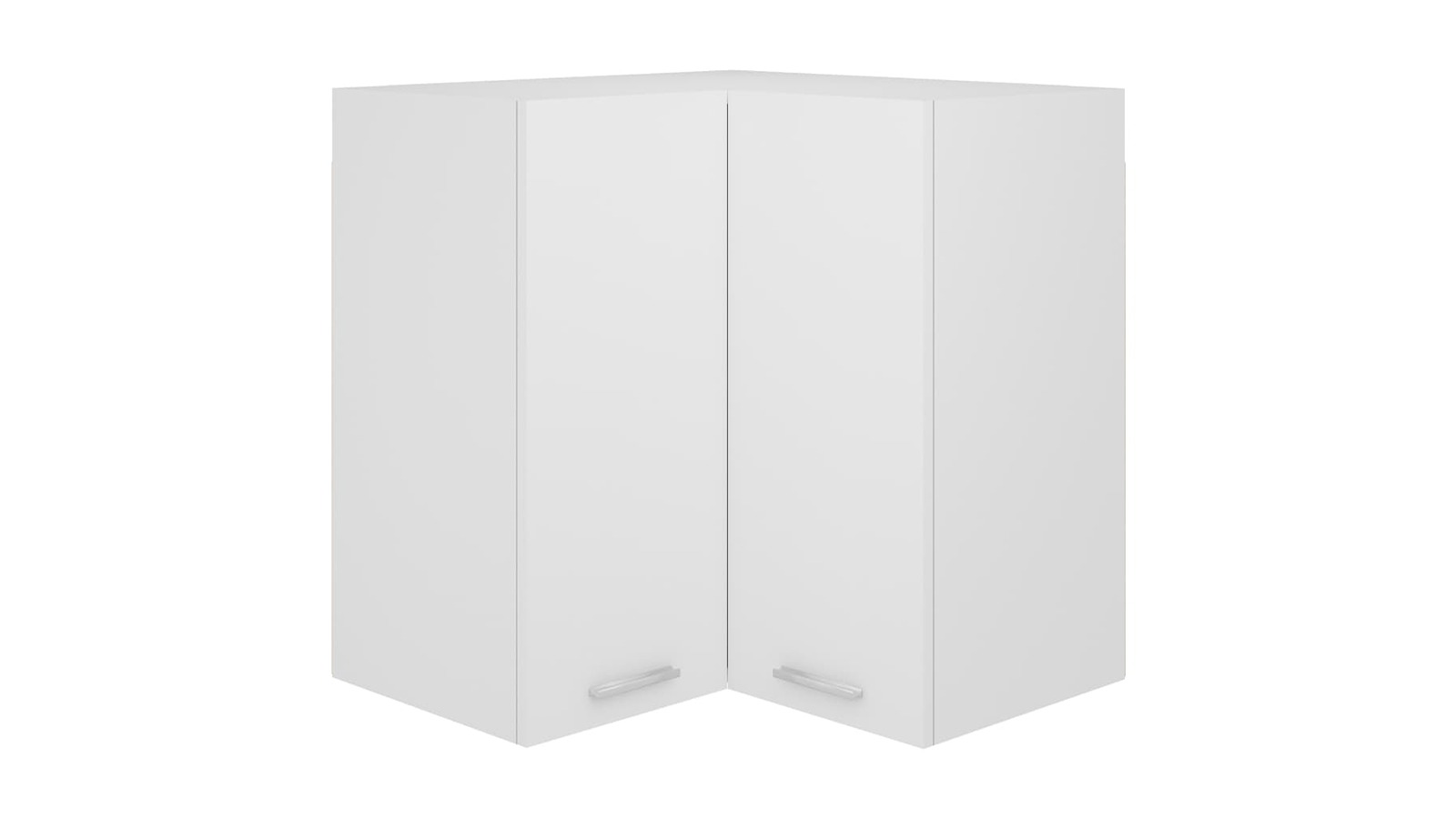 vidaXL White Engineered Wood 57 x 57 x 60cm Lyon Hanging Corner Cabinet