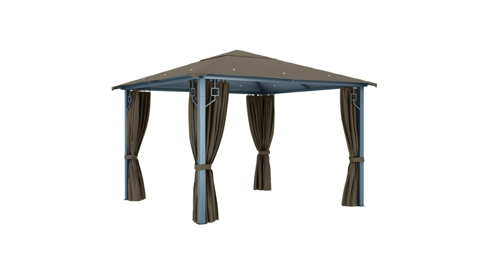 vidaXL Aluminium 300 x 300 cm Gazebo with Curtain - Taupe
