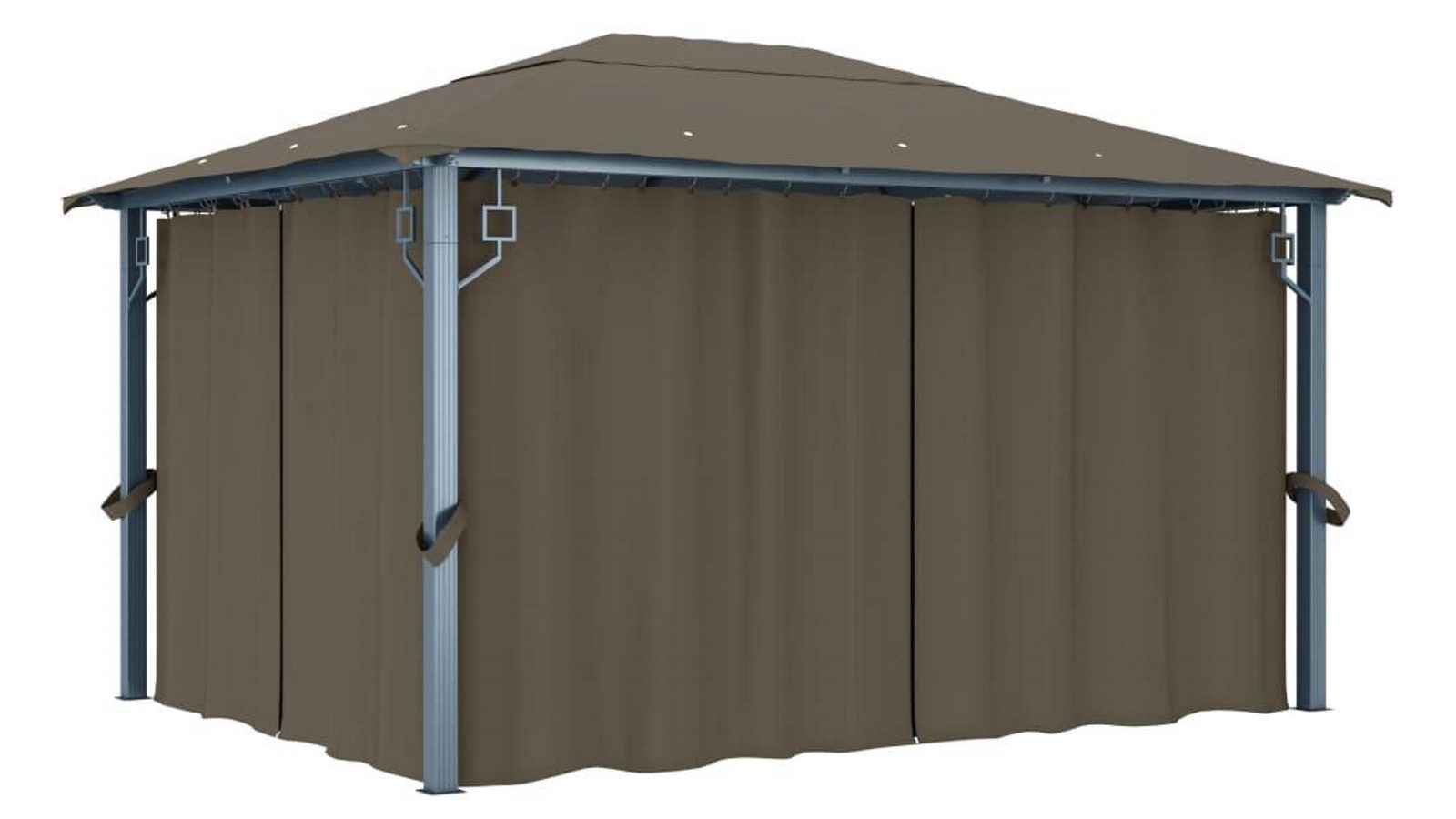 vidaXL Taupe Aluminium Gazebo with Curtain - 400x300cm