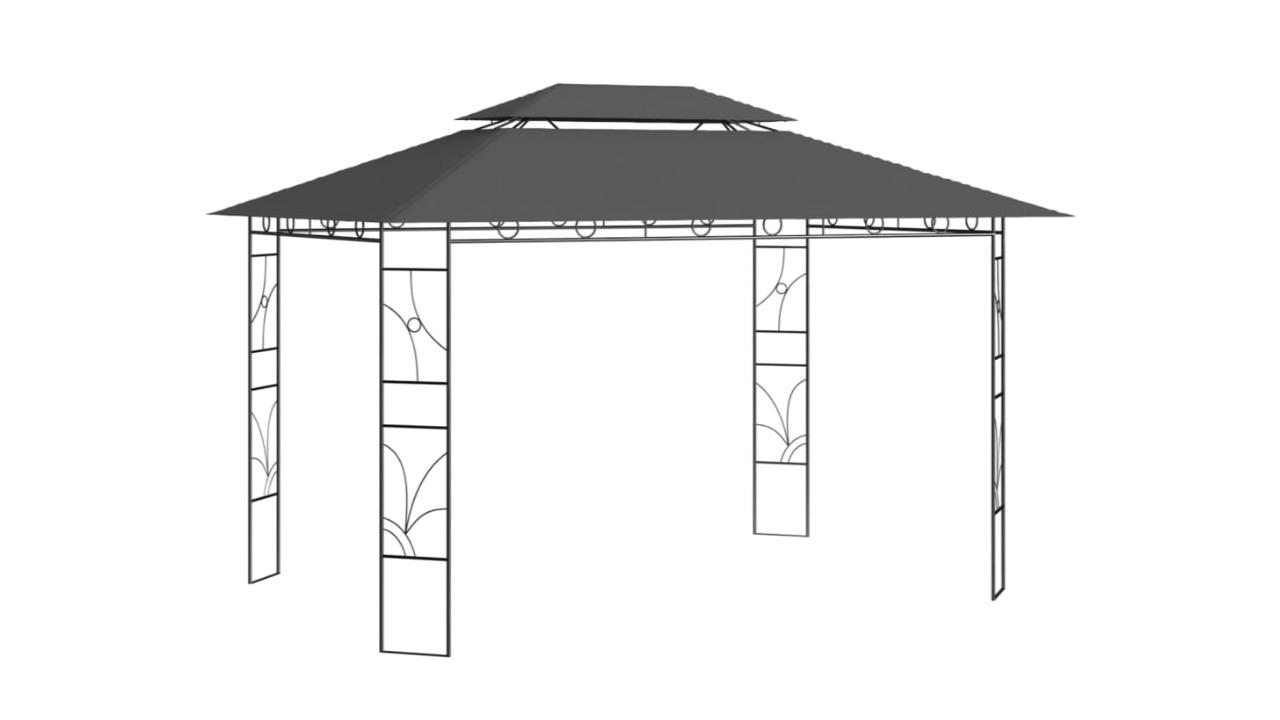 vidaXL 160g/SQM Anthracite Gazebo - 400 x 300 x 270cm