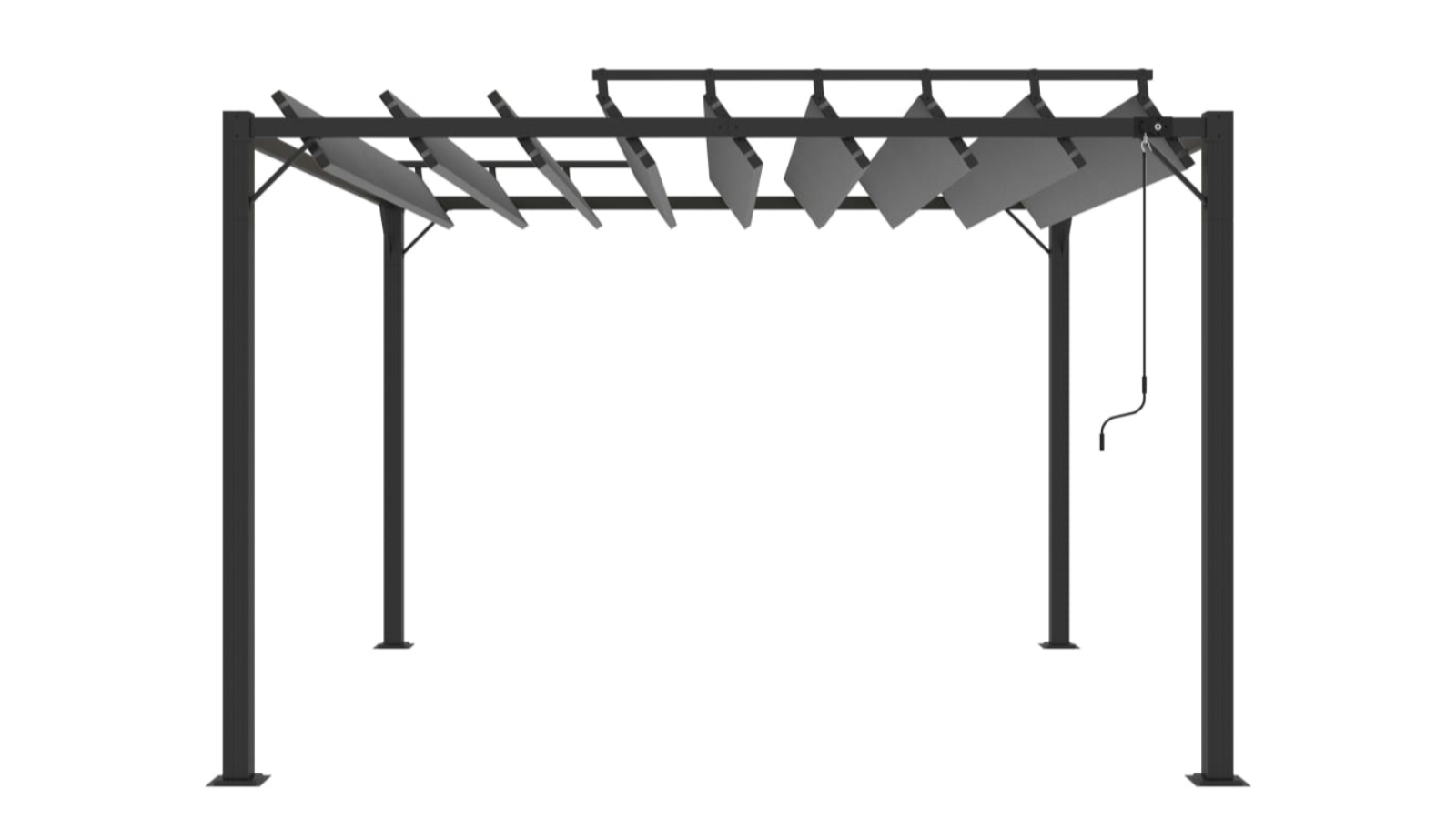 vidaXL Anthracite Gazebo with Louvered Roof - 300 x 300cm