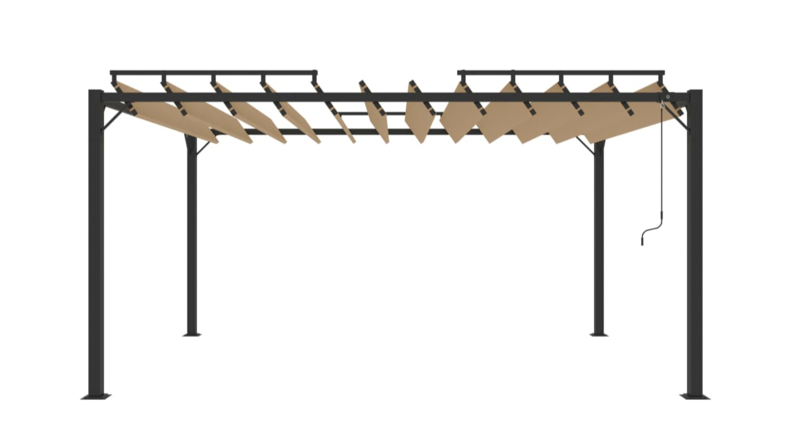 vidaXL Taupe Gazebo with Louvered Roof - 300 x 400cm
