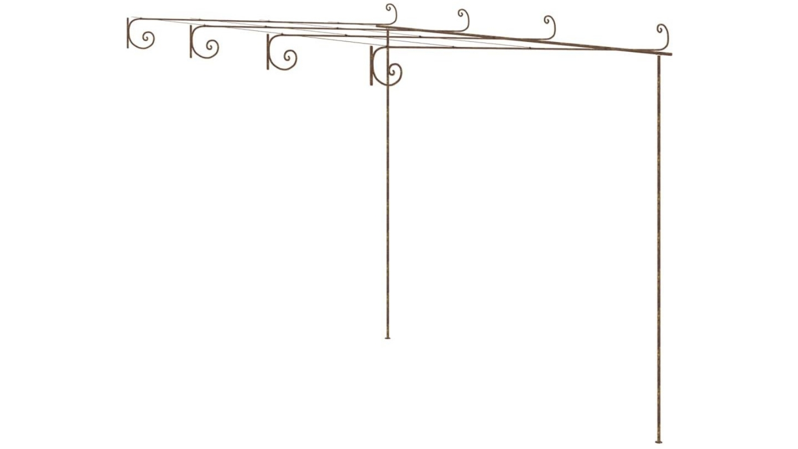 vidaXL Brown Iron Garden Pergola Antique - Medium