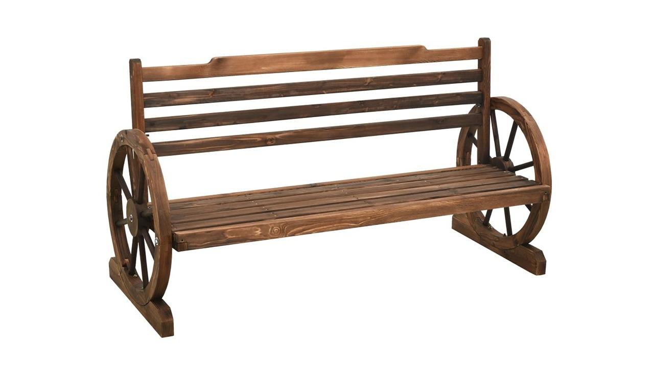 vidaXL Solid Fir Wood 142cm Garden Bench