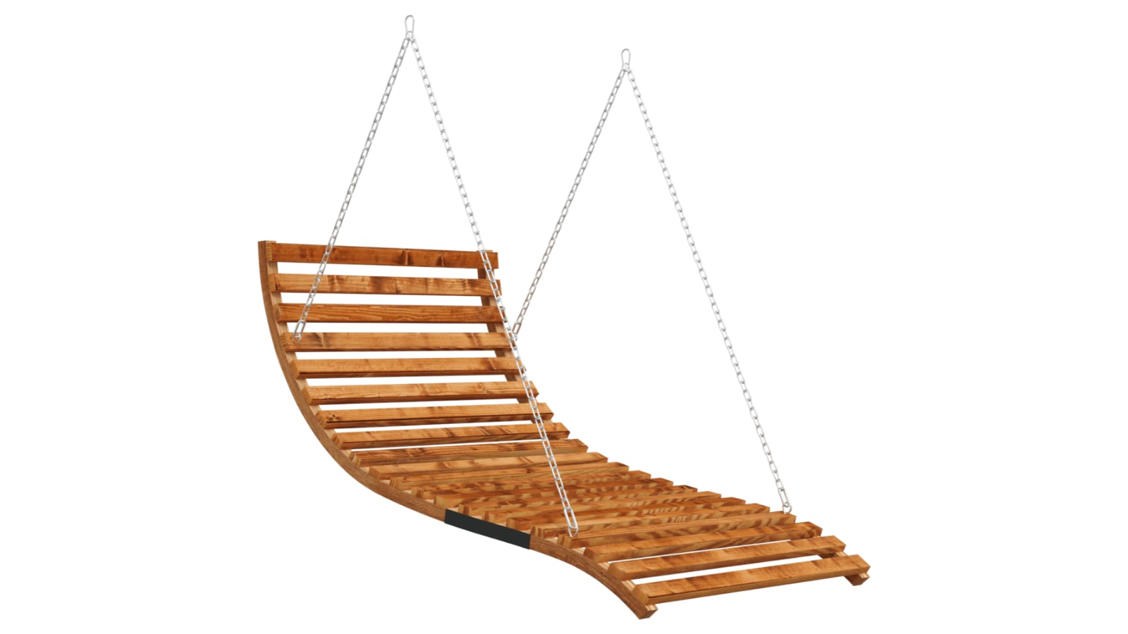 vidaXL Solid Bent Wood Swing Bed with Teak Finish - 115 x 147 x 46cm