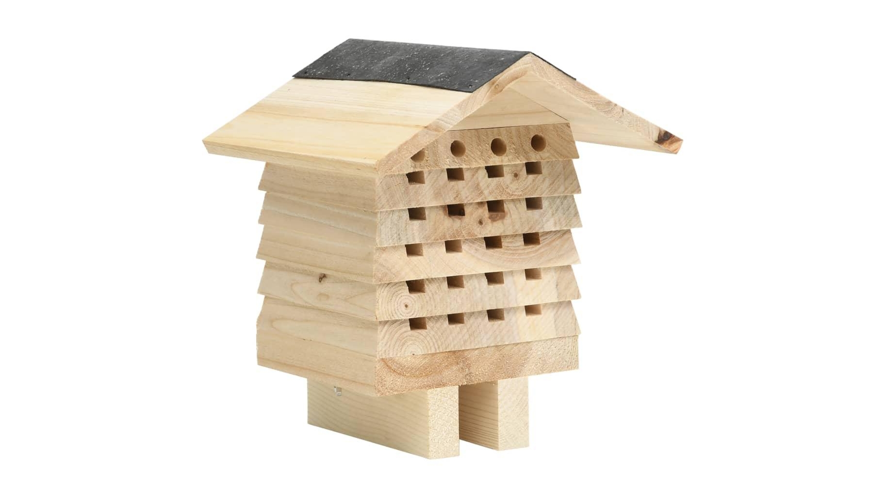 vidaXL Bee Hotel Solid Firwood - 22 x 20 x 20cm