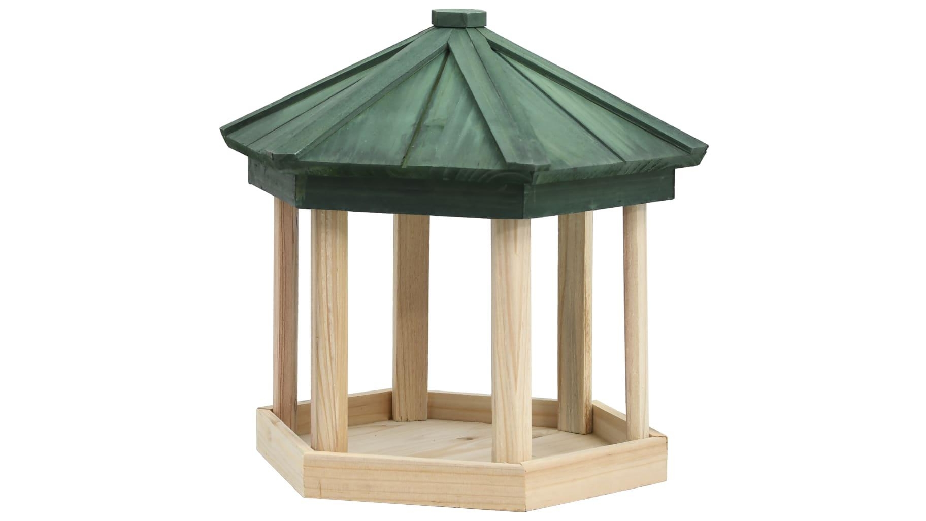 vidaXL Solid Firwood Bird Feeder Octagon - 33x30cm