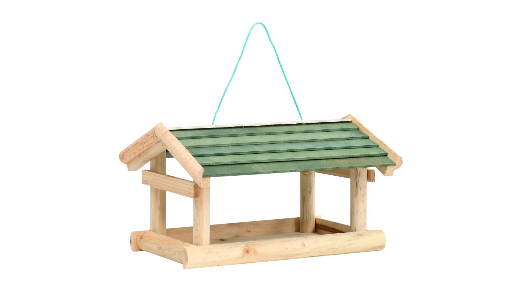 vidaXL Hanging Solid Wood Bird Feeder - 35x29.5x21cm