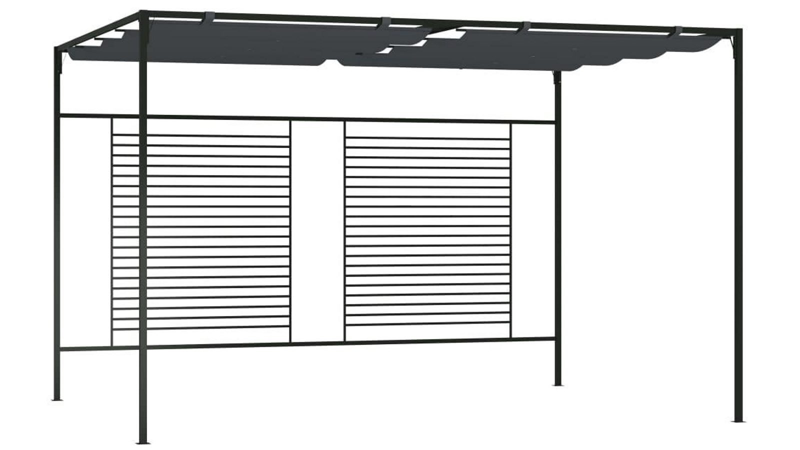 vidaXL Anthracite Gazebo with Retractable Roof - 4x3x2.3m