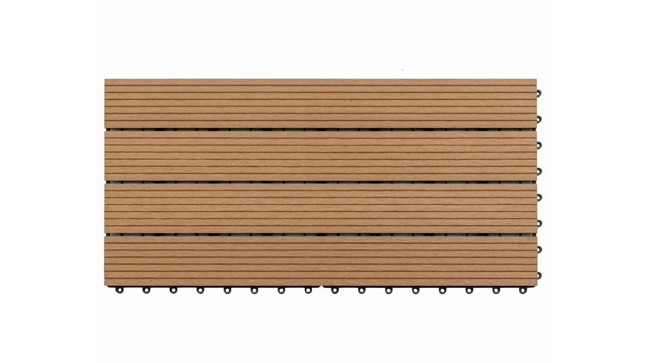 vidaXL 6 Piece 60 x 30cm WPC Decking Tile - Brown